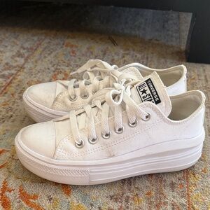Converse Women's Off-White Platform Sneakers